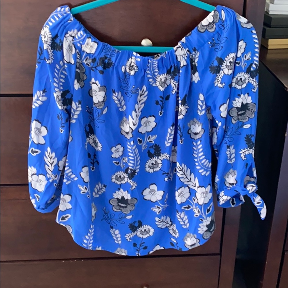 Express Off-the-Shoulder Three Quarter Sleeve Top